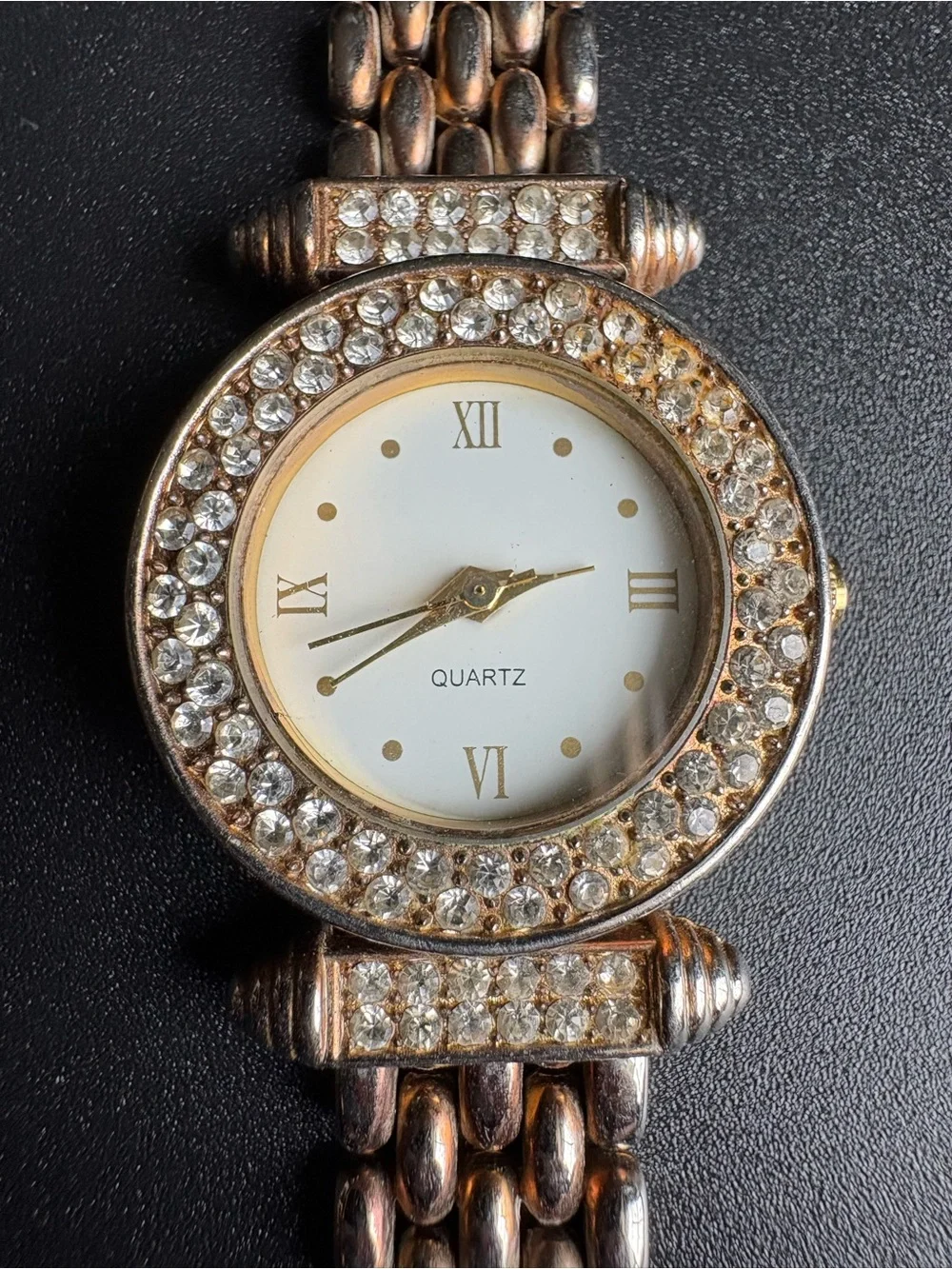 Elegant Rose Gold Crystal Women's Quartz Watch